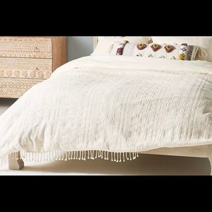 Anthropologie Woven Halley King Duvet Cover + 2 Shams